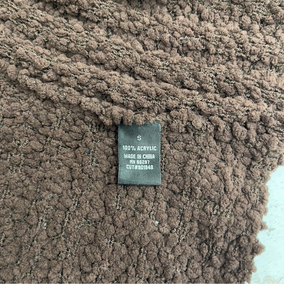 BCBG MAXAZRIA Brown Bourke Knit Cardigan Sweater Crochet Back Size Small - Picture 7 of 8